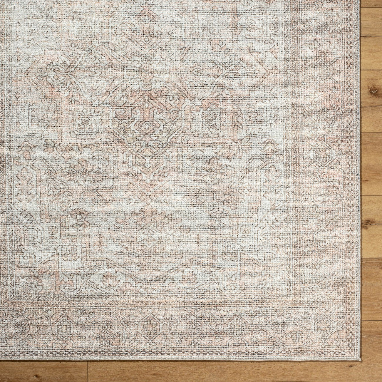 AASHI Becki Owens x Livabliss Vintage Traditional Oriental Boho Blush/Cream Area Rug Overhead