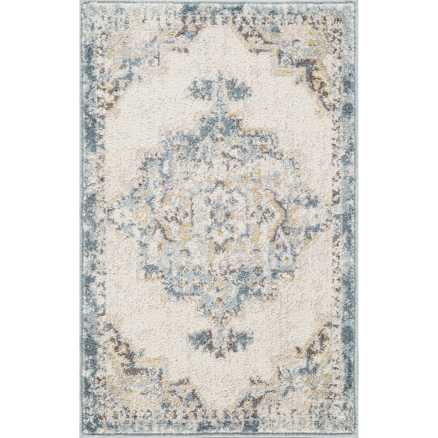 Agra Vintage Oriental Boho Sky Blue Rug