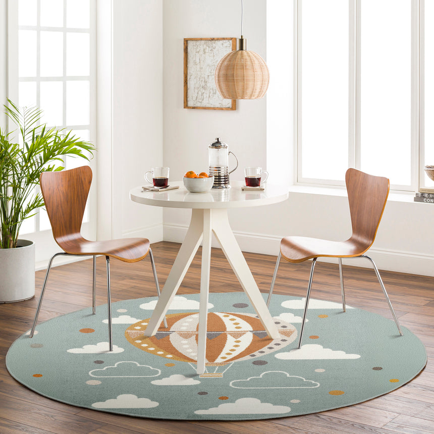 Monty Kids Modern Multicolour/Blue Bedroom Rug