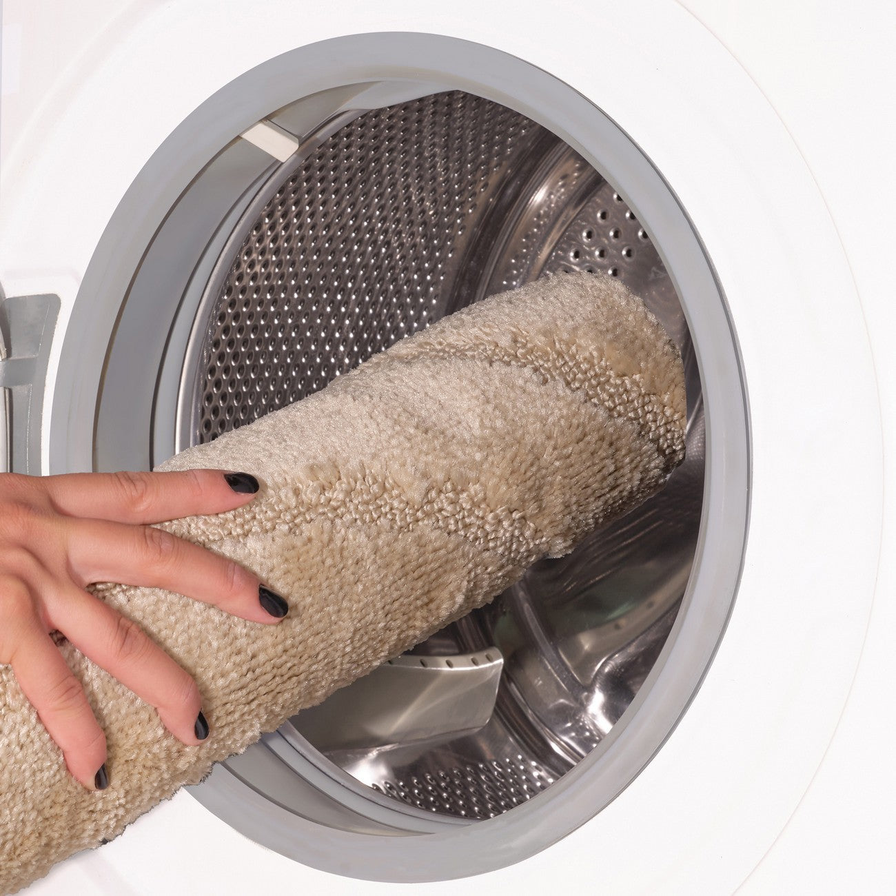 APRIL 2 Piece Machine Washable Non-Slip Light Beige Bathroom Rug Set Washable