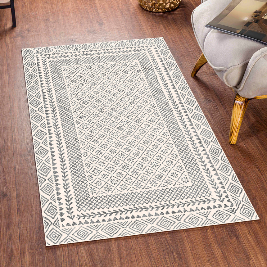 Ambre Scandi Geometric Charcoal Light/Beige Rug