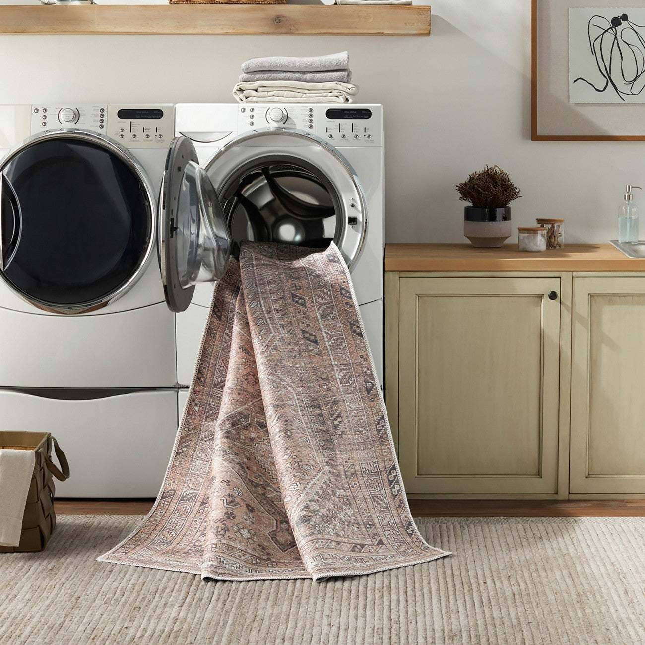 CALYPSO Machine Washable Traditional Boho Cider Area Rug Styleshot