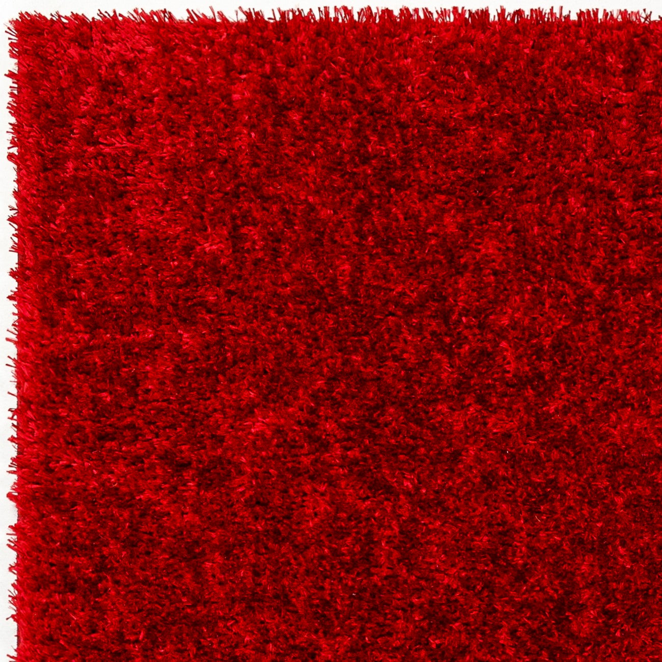 CLAIRE Round Shaggy Solid Color Plush Pile Cherry Area Rug Zoom