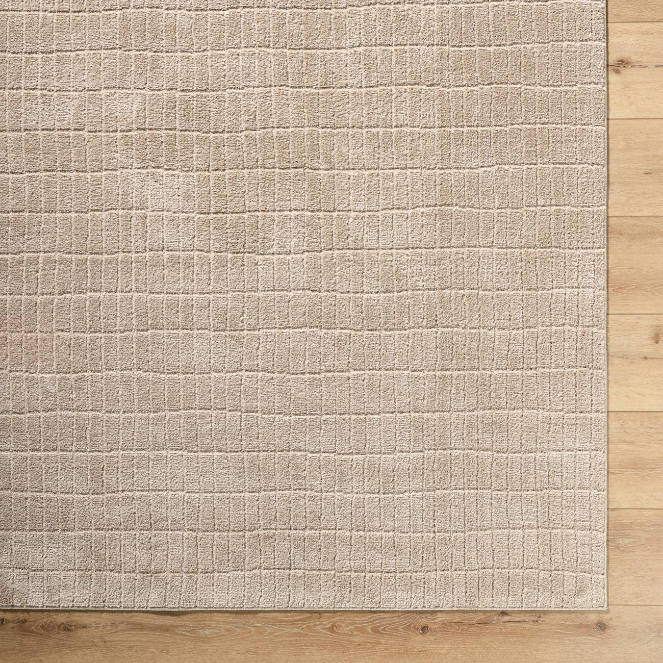 ELIANA Our PNW Home x Livabliss Scandi High Pile Light Beige Area Rug Overhead