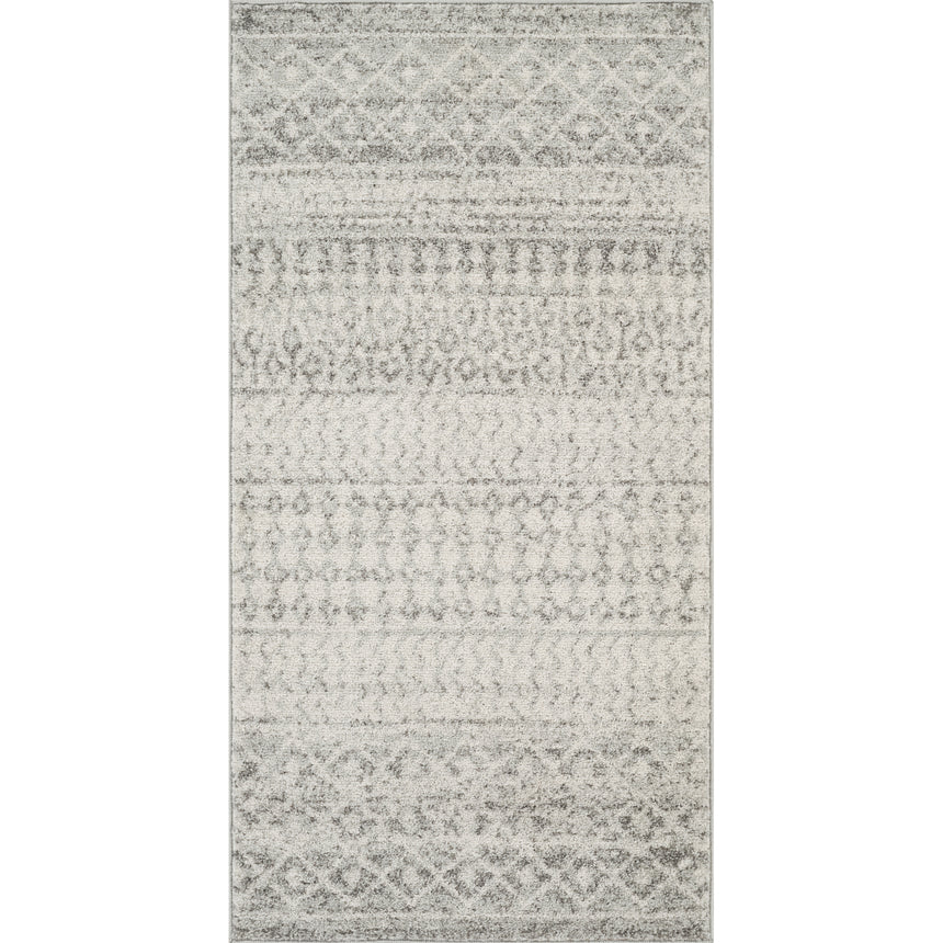 Mila Scandi Geometric Light Grey/White Rug