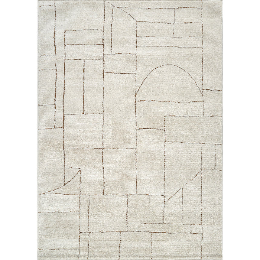 Lisa Scandi Modern High Pile Ivory/Brown Rug