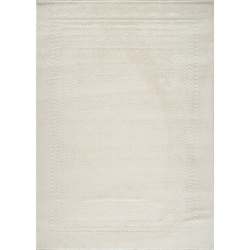 Ambre Scandi Modern High Pile Ivory/Off-White Rug