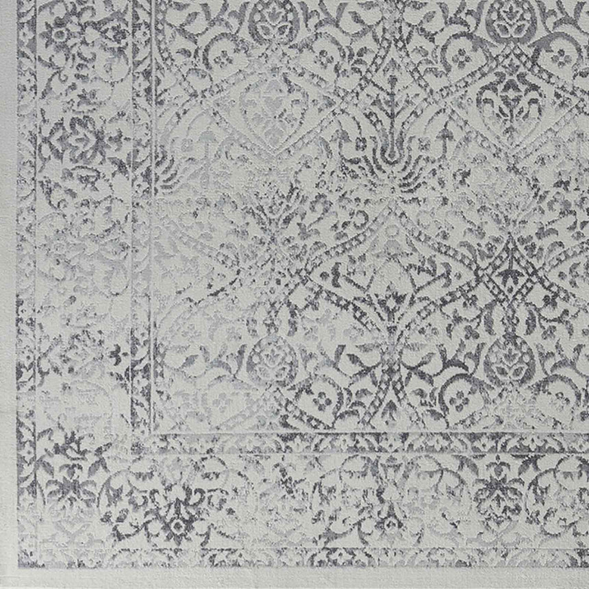 Hazel Vintage Oriental Boho Grey/Ivory Rug