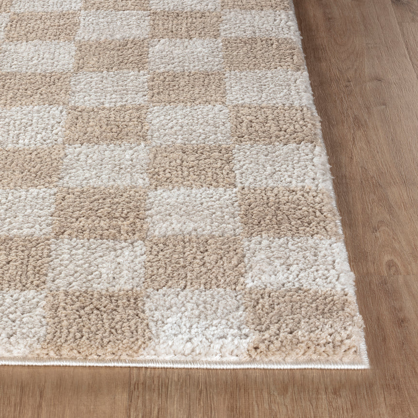 Izaline Machine Washable Modern Shaggy Beige Rug