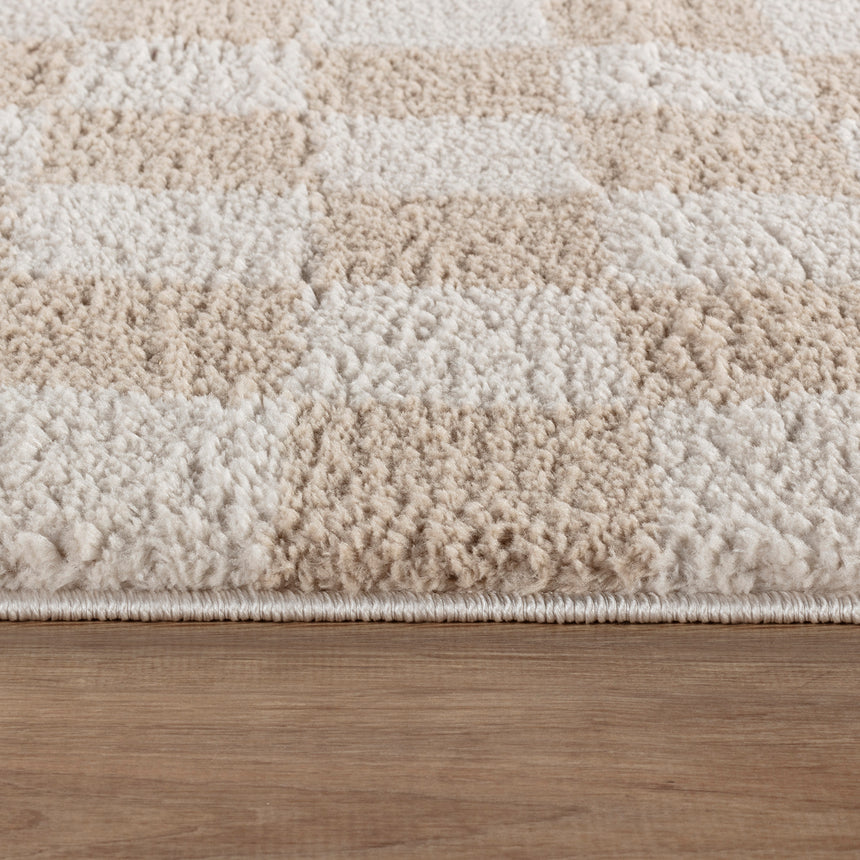 Izaline Machine Washable Modern Shaggy Beige Rug
