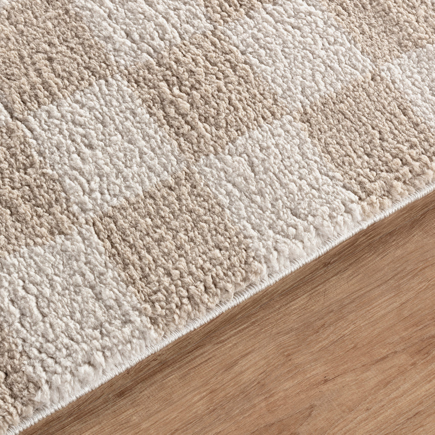 Izaline Machine Washable Modern Shaggy Beige Rug