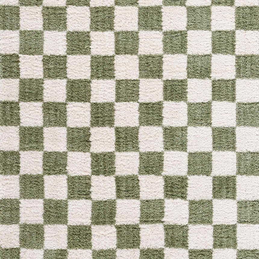 Izaline Machine Washable Modern Shaggy Grass Green Rug