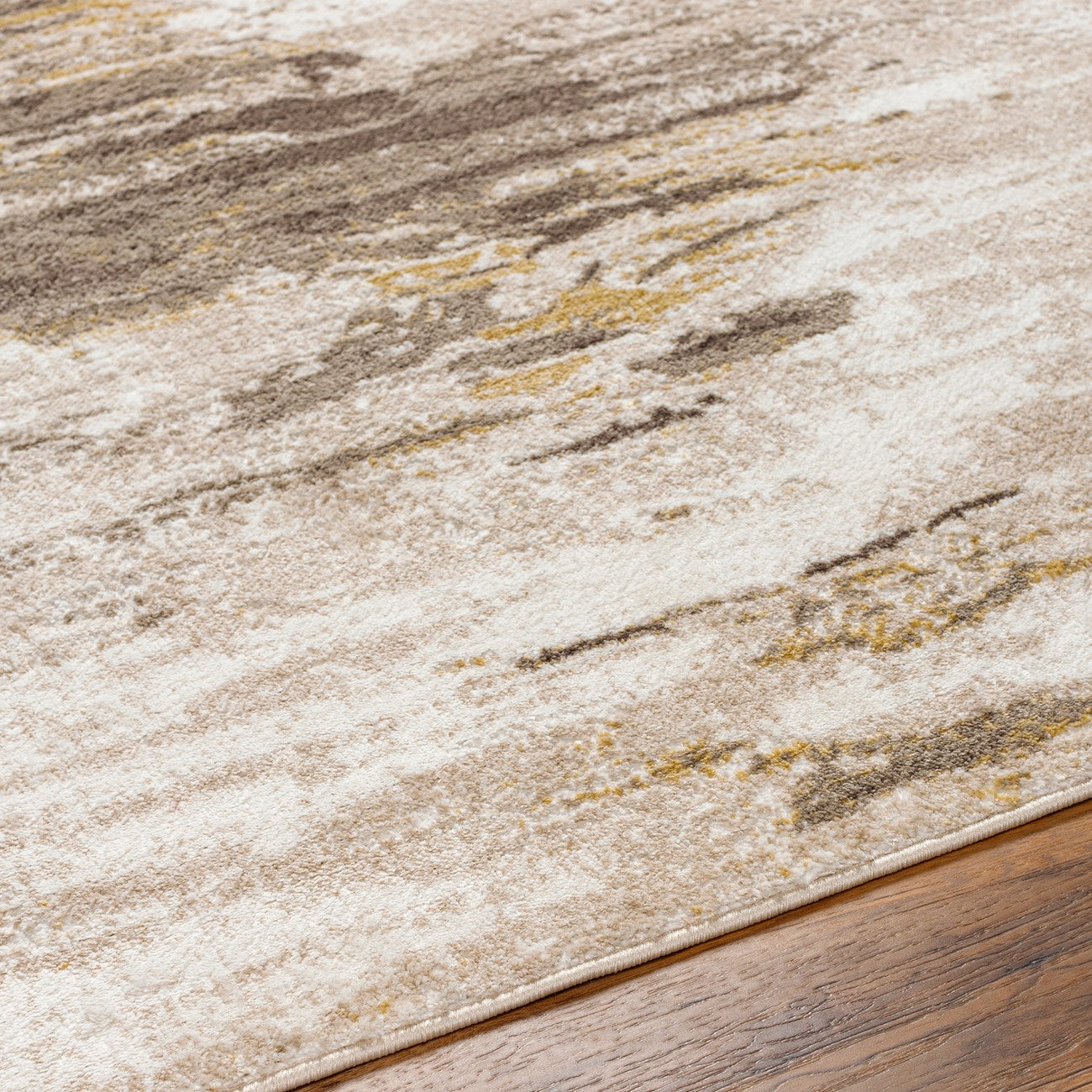 HILA Abstract Modern Marble Dark Brown/Off-White Area Rug Texture