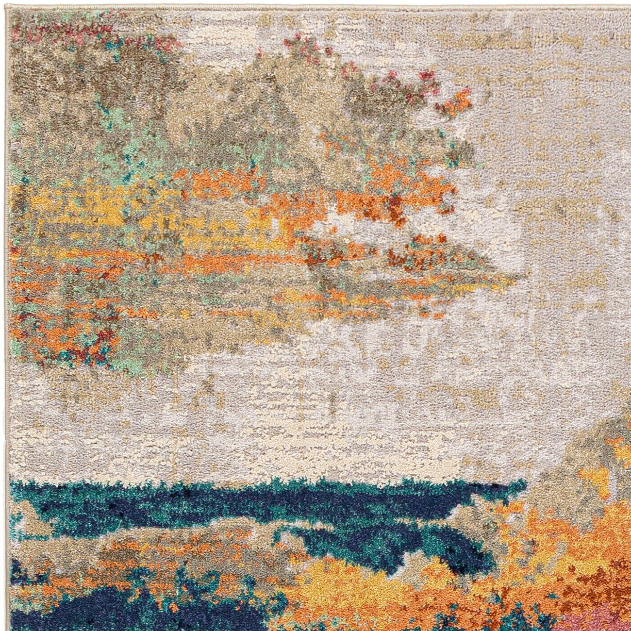 ALIZA Abstract Modern Marble Saffron Area Rug Zoom