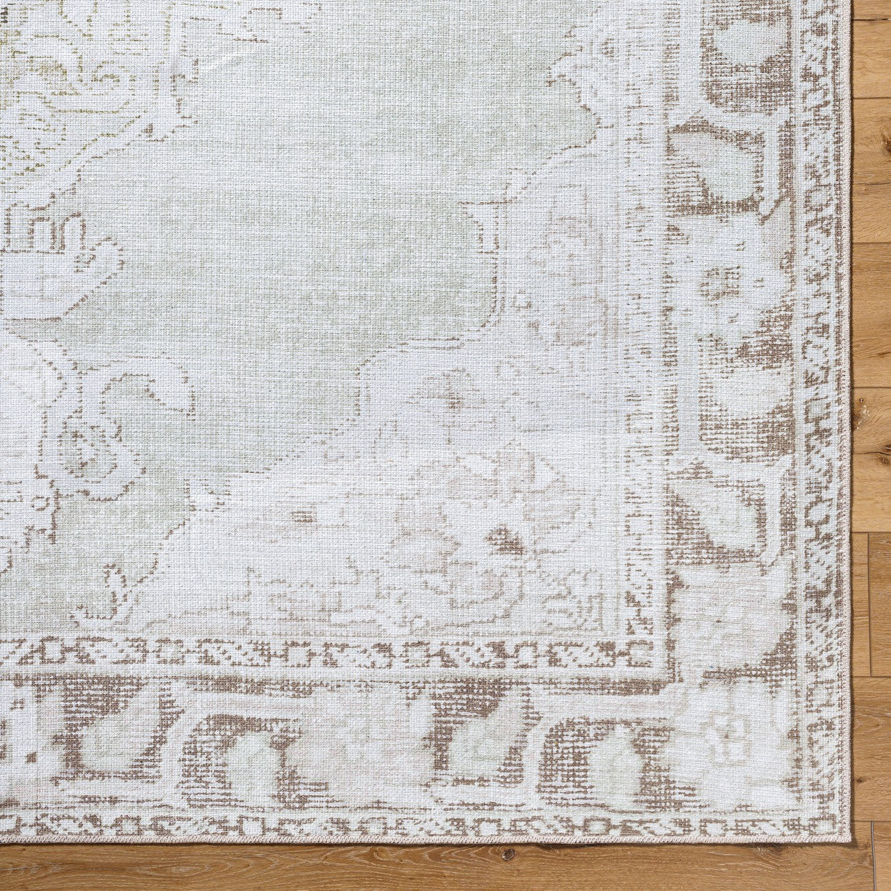 JALAPA Our PNW Home x Livabliss Machine Washable Oriental Boho Cream/Light Brown Area Rug Overhead