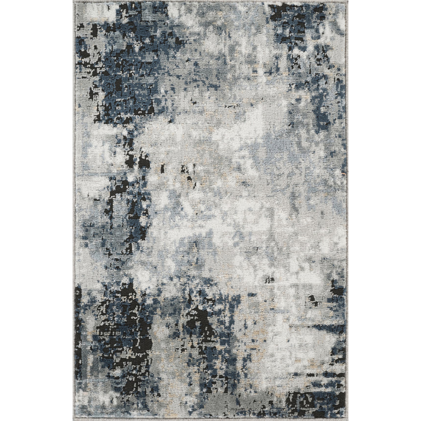 Lena Abstract Modern Marble Denim Rug