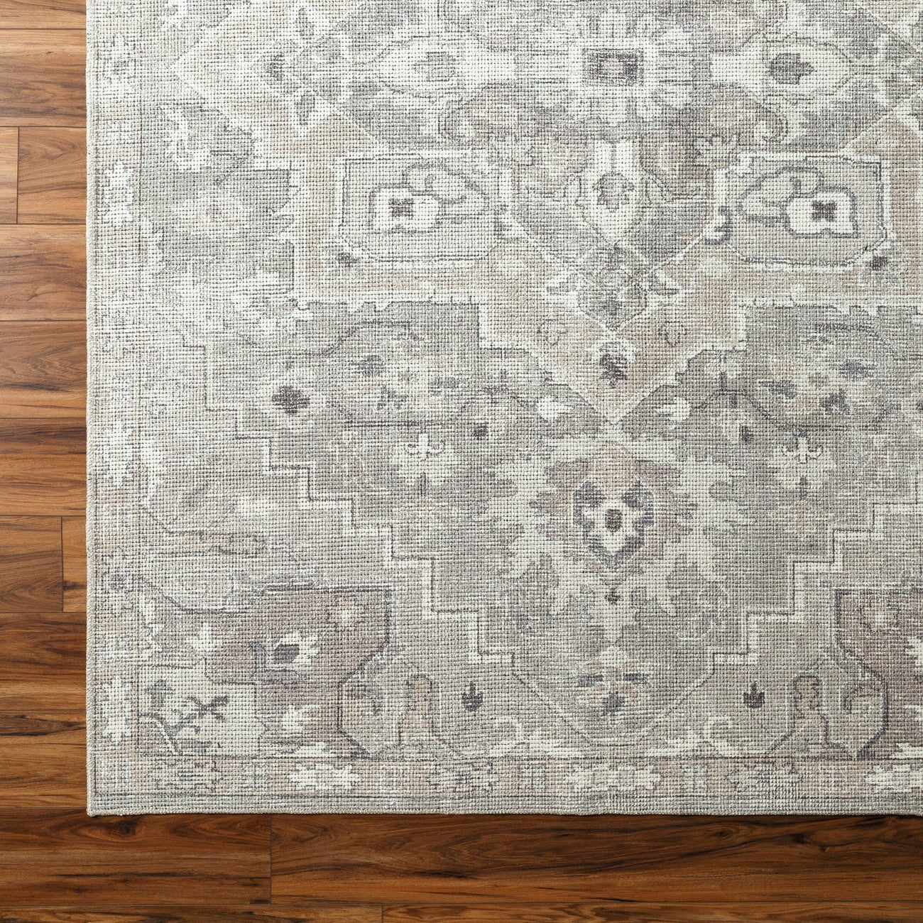 KRISHNA Becki Owens x Livabliss Vintage Traditional Oriental Boho Camel/Dark Brown Area Rug Overhead