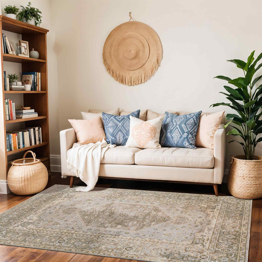 Boka Machine Washable Traditionnal Boho Camel Rug