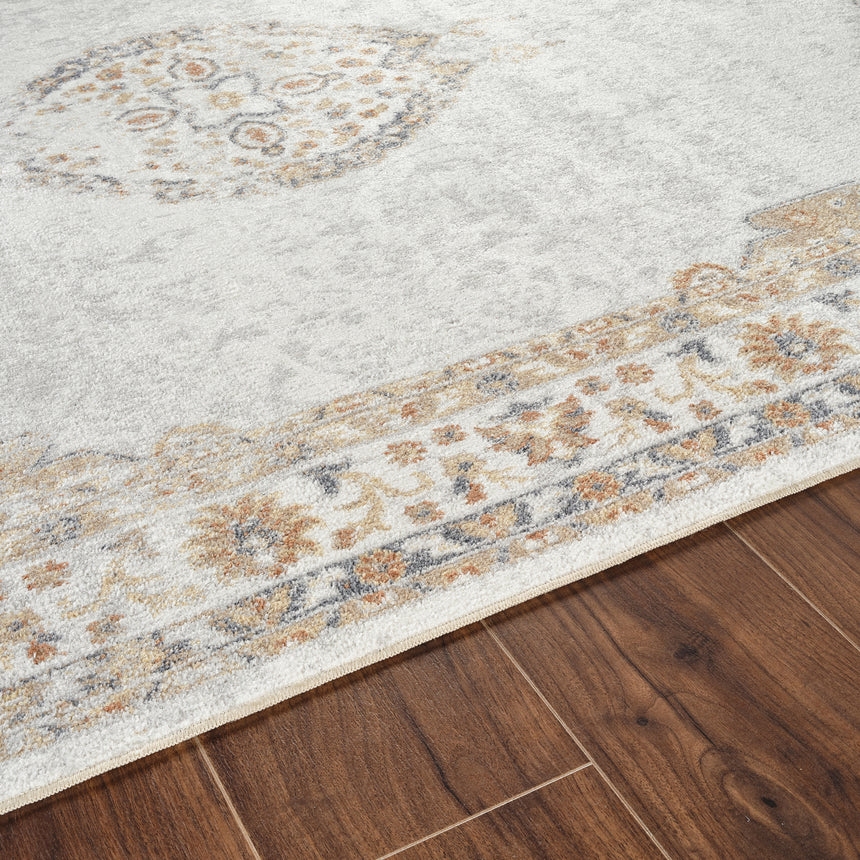 Deepika Machine Washable Oriental Boho Grey/Brown Rug - Image 3