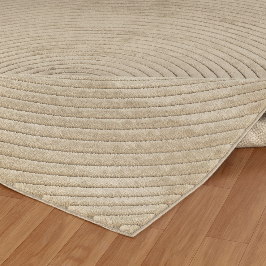 Emiko In- & Outdoor 3D High & Low Pile Textured Beige Rug