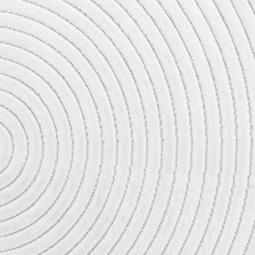 Emiko In- & Outdoor 3D High & Low Pile Textured White Rug - Image 8