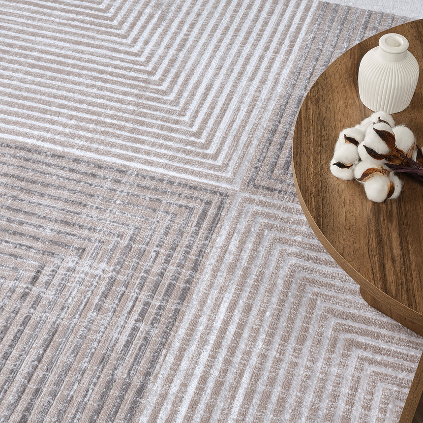 Aitana Scandi Modern Beige/White Rug