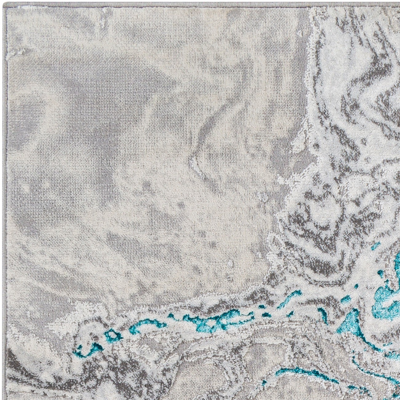 DAHLIA Abstract Modern Marble Teal Area Rug Zoom