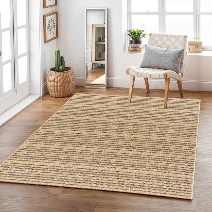 Betsy In- & Outdoor Cottage Jute-Look Brown Striped Rug