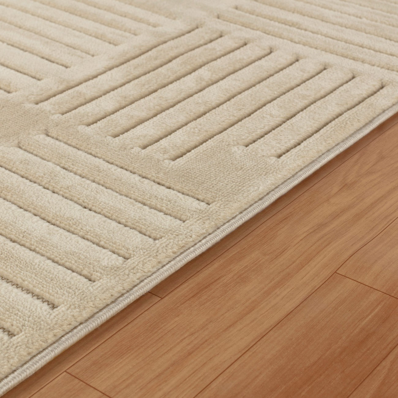 MIDORI Indoor & Outdoor Scandi Modern Beige Area Rug Texture