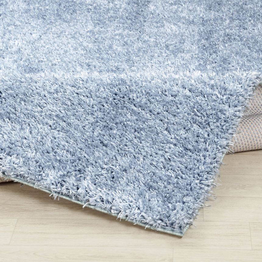 Soso Shaggy Solid Color Plush Pile Blue Rug