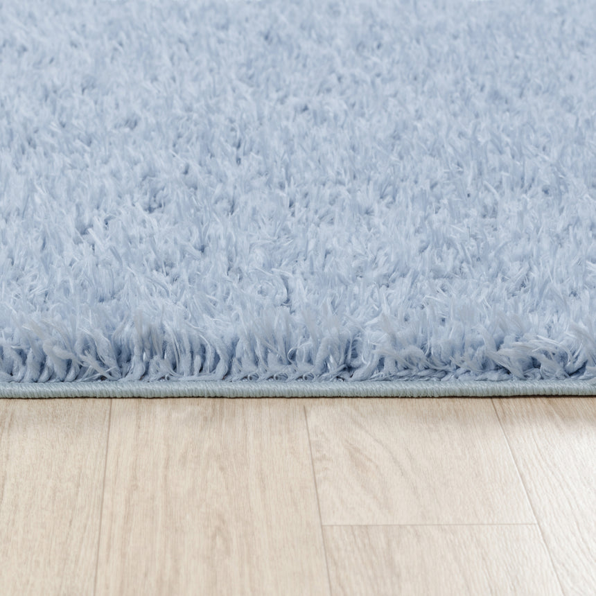 Soso Shaggy Solid Color Plush Pile Blue Rug