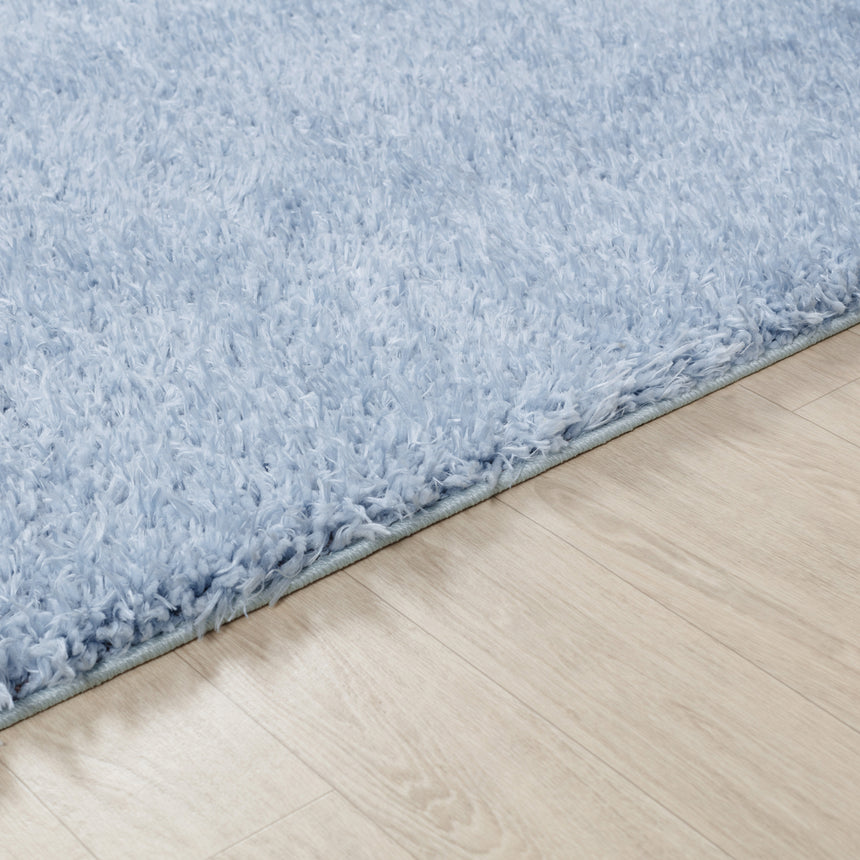 Soso Shaggy Solid Color Plush Pile Blue Rug