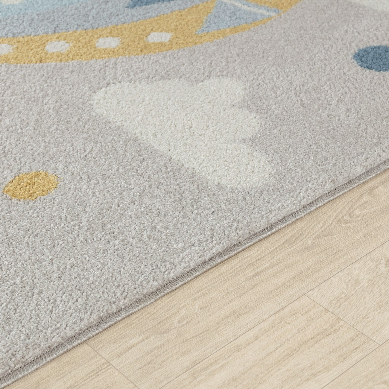 MONTY Modern Multicolour/Grey Kids Room Rug Texture