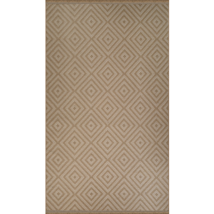 Chardy Cottage Tan/Light Beige Machine Washable Jute Rug