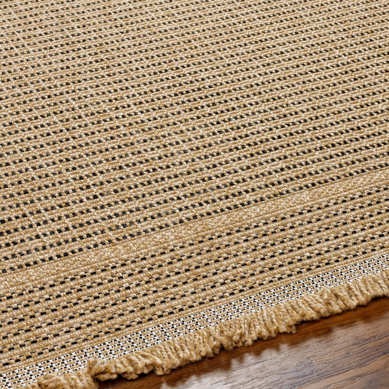 MINDY Indoor & Outdoor Cottage Jute-Look Beige Area Rug Texture