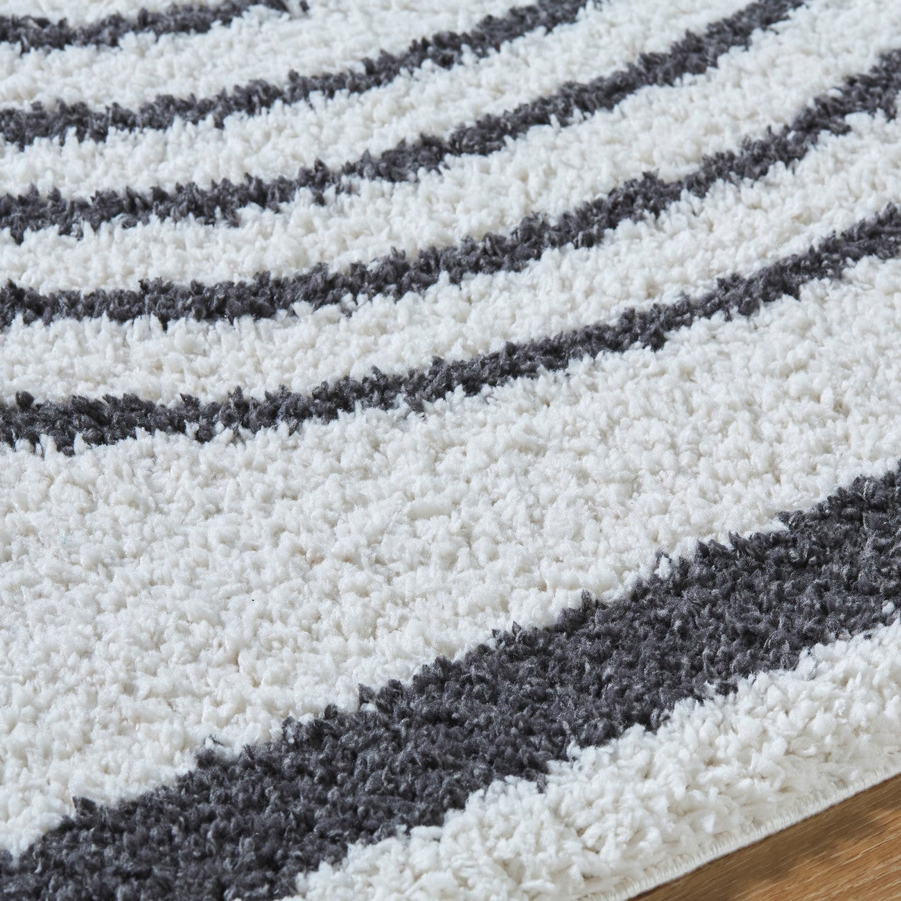 PIHU Shaggy Global Plush Pile Medium Grey Area Rug Texture
