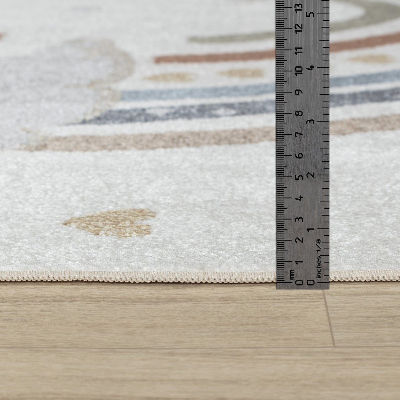 RAINI-BOW Machine Washable Rainbow Kids Room Rug Pile