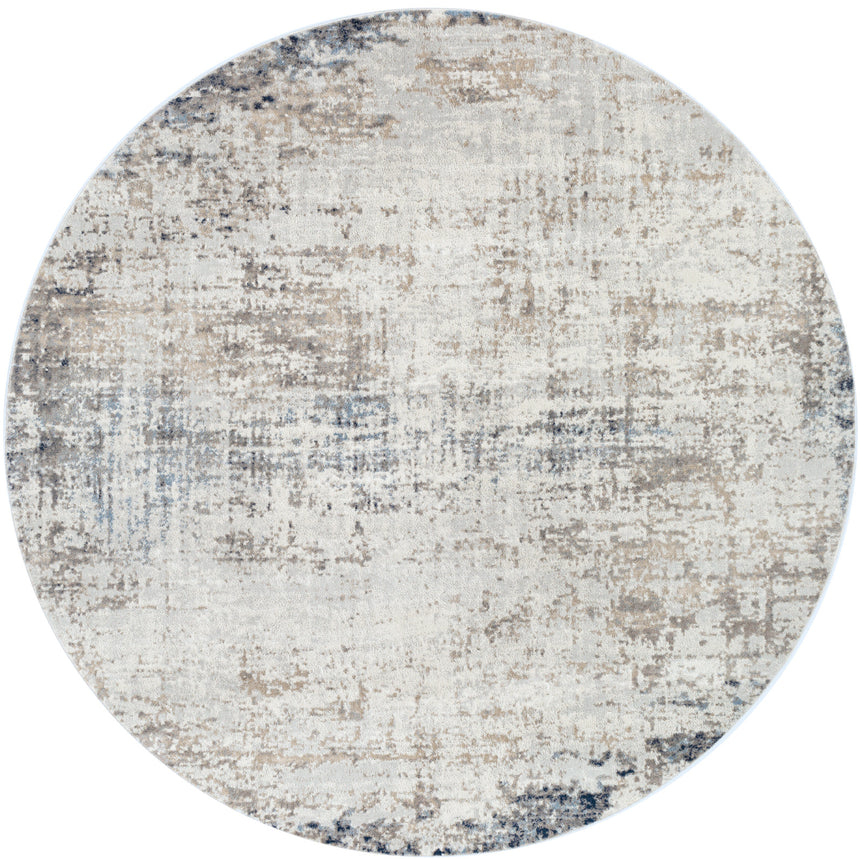Alix Abstract Modern Marble Blue/Ivory Rug