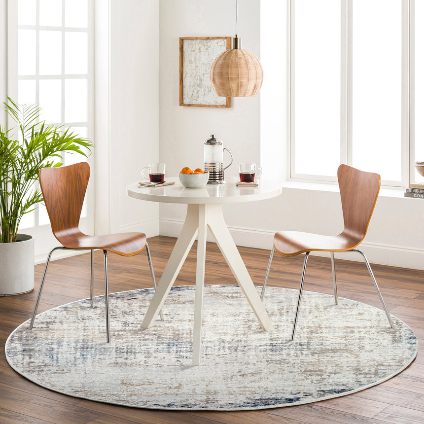 Alix Abstract Modern Marble Blue/Ivory Rug