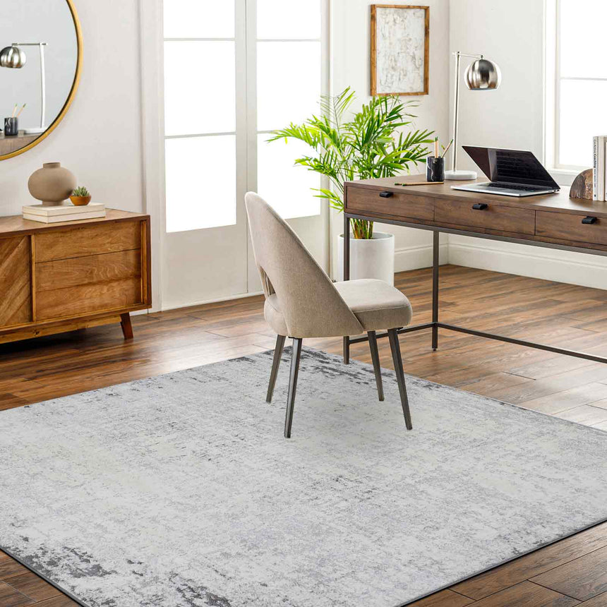 Alix Abstract Modern Marble Charcoal Rug