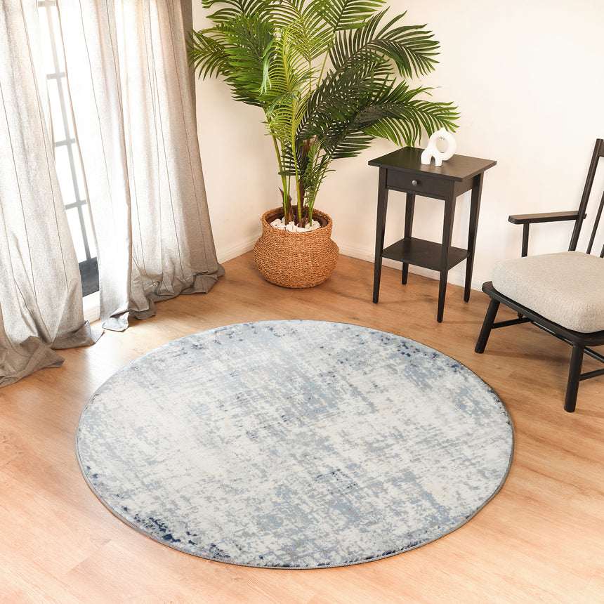 Alix Modern Marble Dark Blue Rug