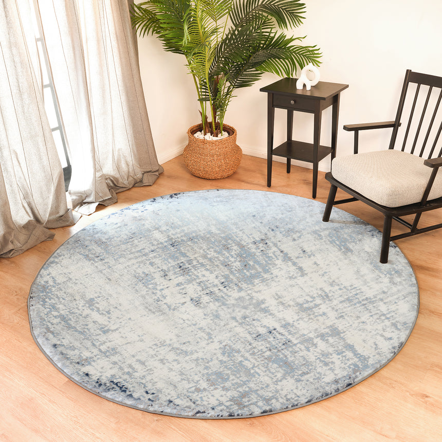 Alix Modern Marble Dark Blue Rug
