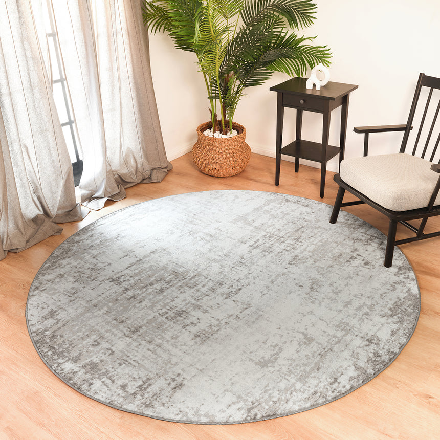 Alix Abstract Modern Marble Medium Grey Rug