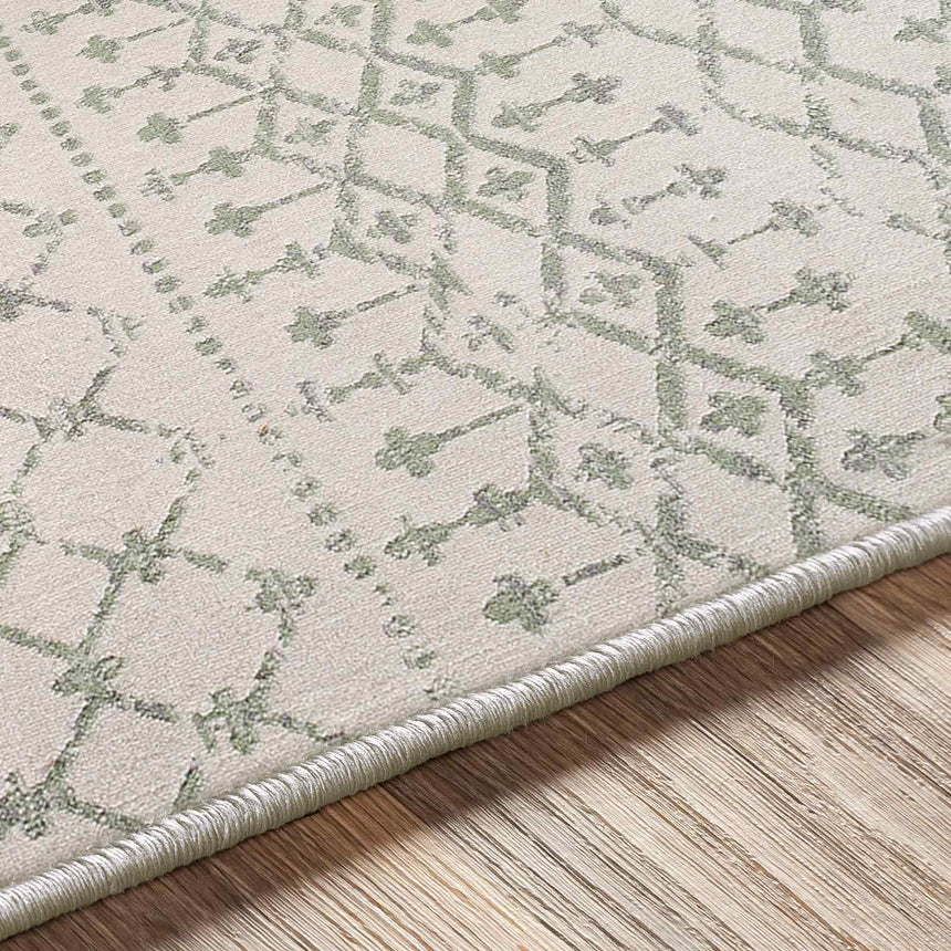 Taryn Berber Geometric High Pile Sage Rug