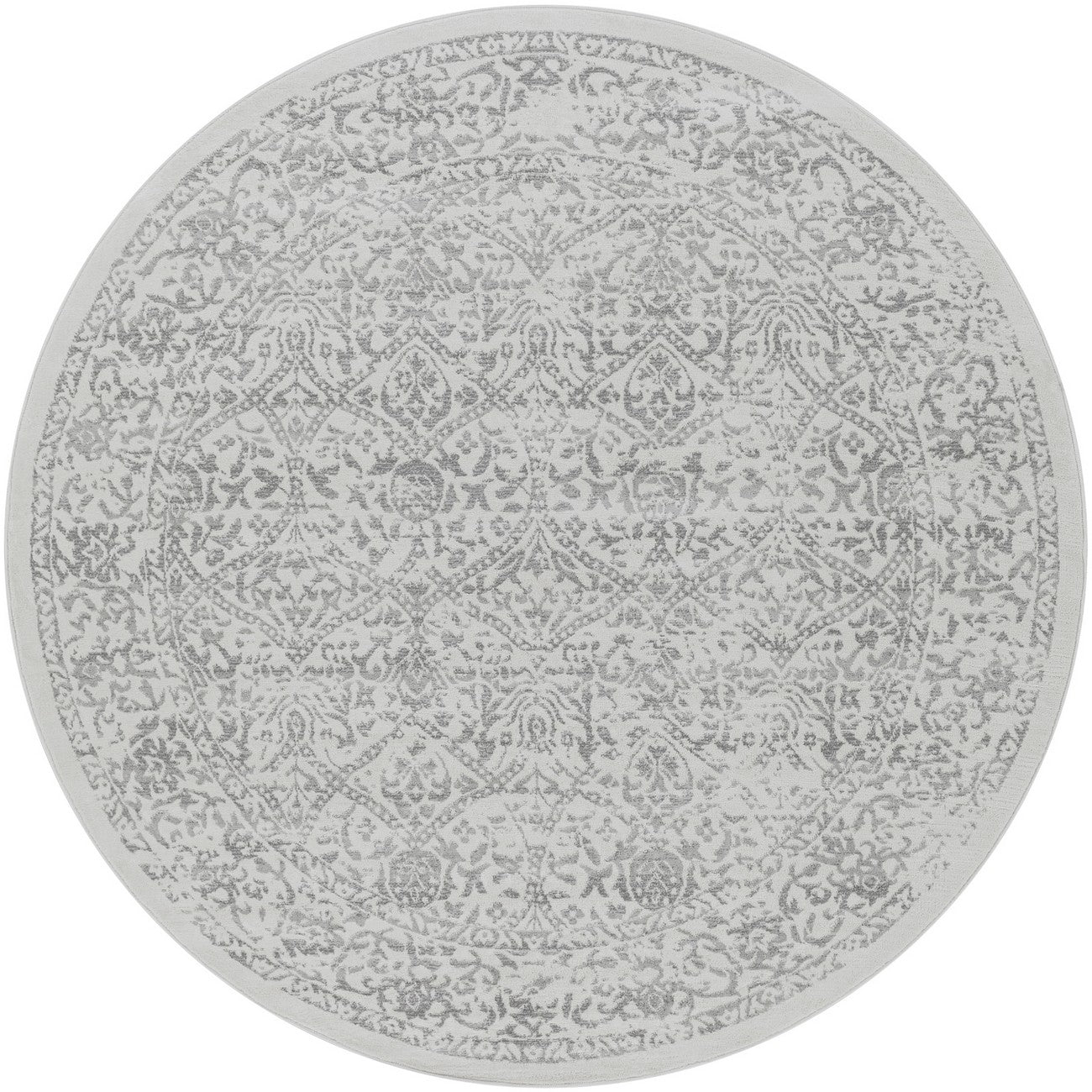 MARGAUX Vintage Traditional Oriental Boho Grey/Ivory Area Rug Flat