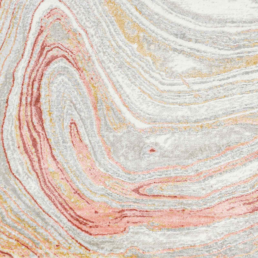 Glendy Abstract Modern Marble Coral/Beige Rug