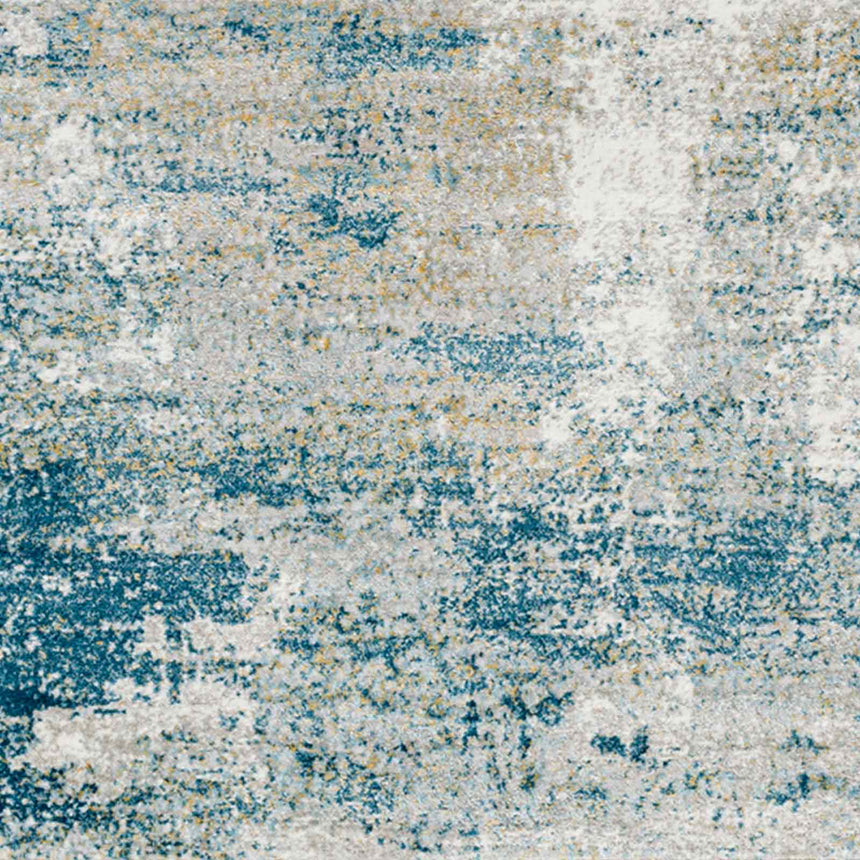 Maylene Abstract Modern Marble Dark Teal Rug