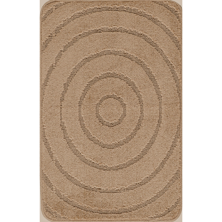 April 2-Piece Machine Washable Non-Slip Brown Bathroom Rug Set