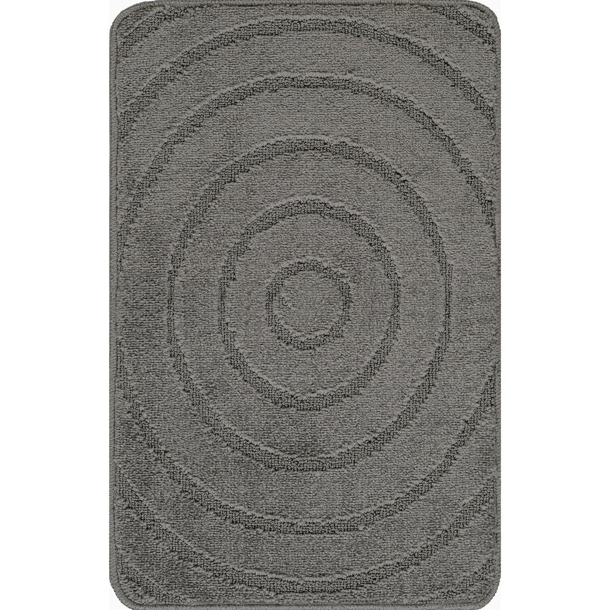 April 2-Piece Machine Washable Non-Slip Dark Grey Bathroom Rug Set