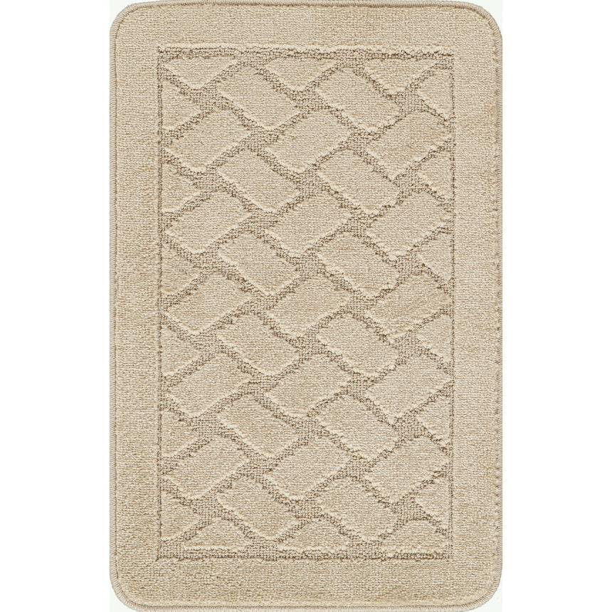 Nilah 2-Piece Machine Washable Non-Slip Light Beige Bathroom Rug Set